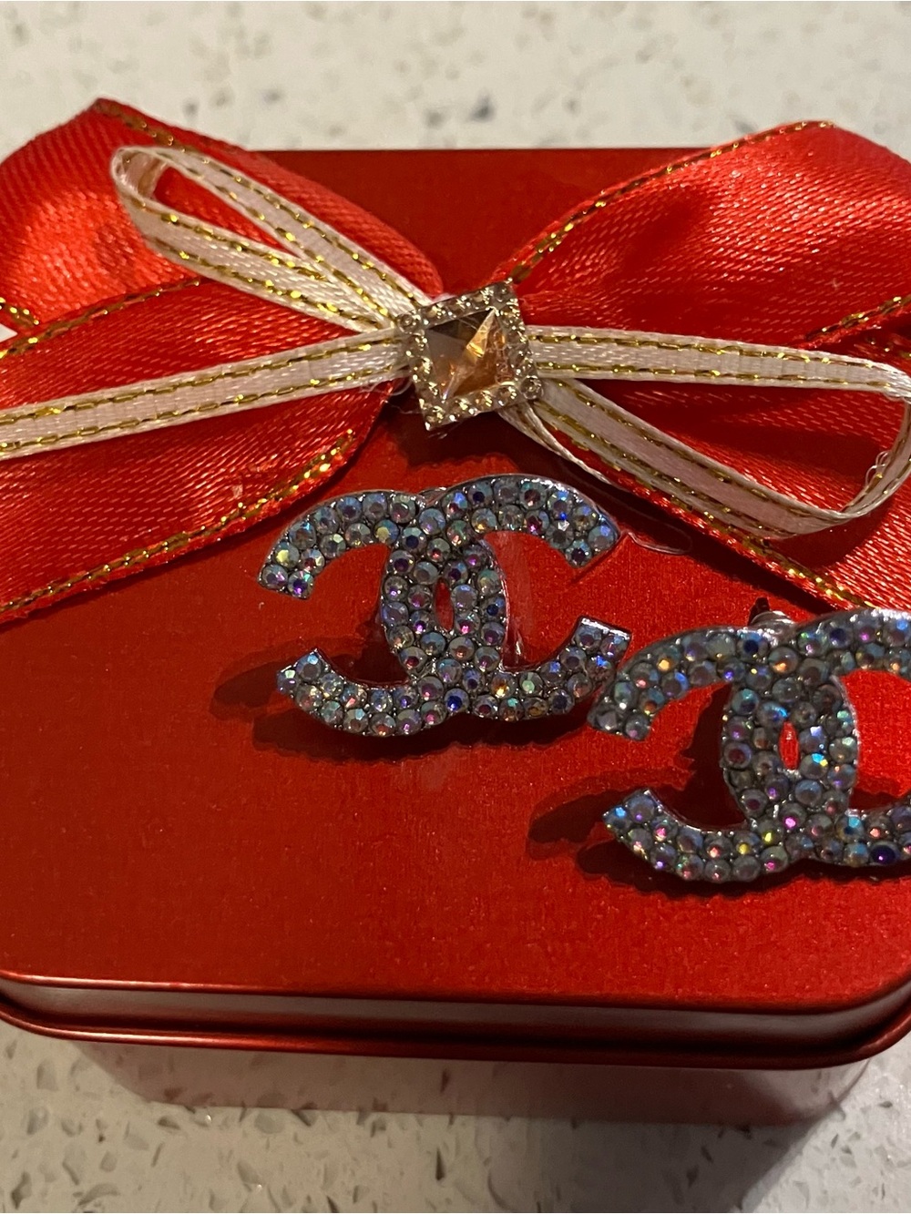 Crystal CC  Earrings - Iridescent Sparkle - Picture 3 of 3